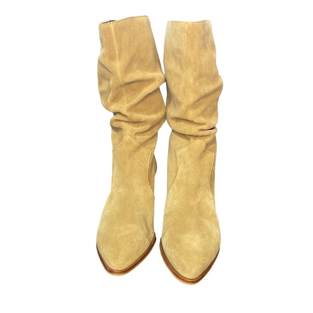 Vince Camuto SENSENNY Suede Slouchy Western Boots Tan Women Size 6M 36.5 - Picture 8 of 11